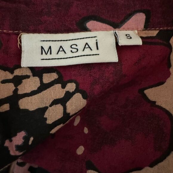 Masai Made in India Cotton Floral V Neck Tunic Top - Picture 8 of 8